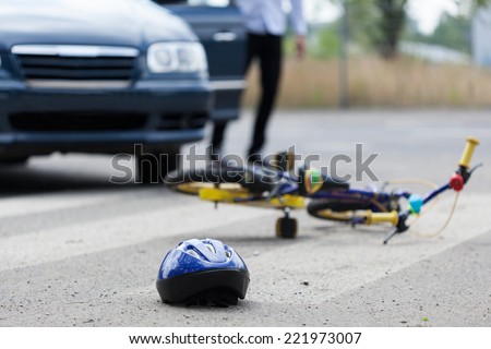 Horizontal view of accident on pedestrian crossing