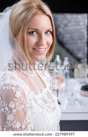 Beautiful bride during a big day, vertical