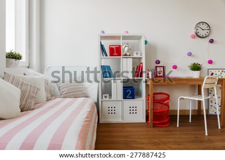 Interior of child\'s room in pastel colors