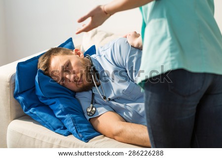 Tired doctor does not want to do anything