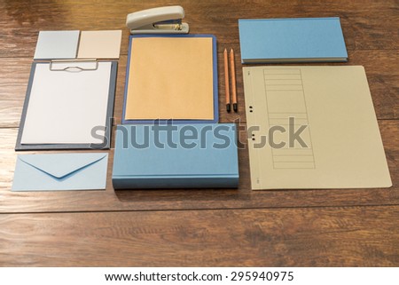 Tidy wooden desk office prepared for paperwork