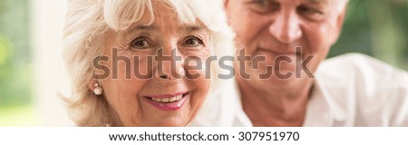 Elder lady is happy with her husband