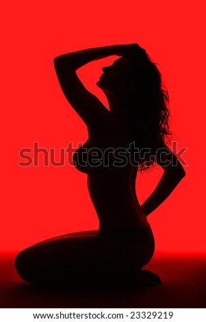 black silhouette of young woman