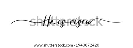 He is risen lettering. Christian typography poster. Easter poster. Easter lettering. Vector