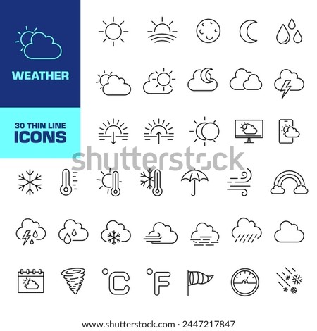 Weather icon. Weather icon set. Linear style.