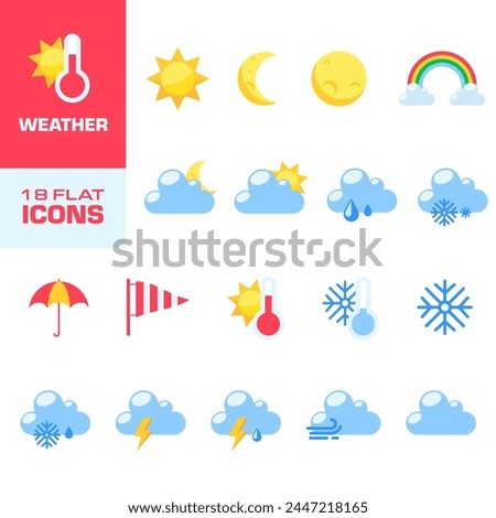 Weather icon. Weather icon set. Flat style.