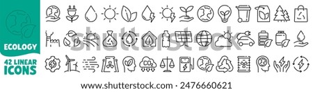 Ecology icon. Ecology icon set. Linear style.