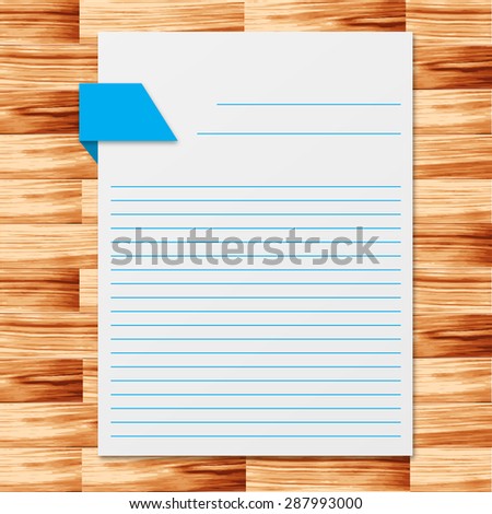 Notebook, wood floor illustration