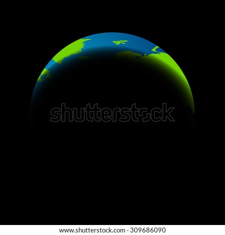 Earth in the eclipse on a black background