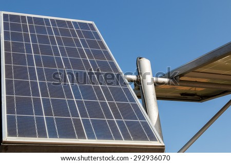 Solar panels in the park at Ayutthaya Thailand.
