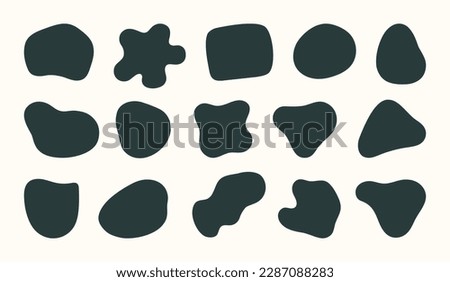 Set of liquid shapes. Abstract watery forms template isolated on white background.