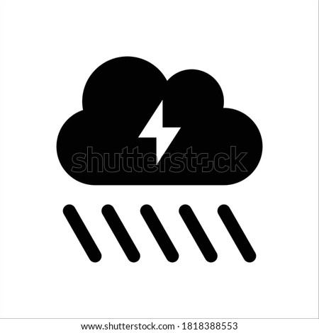 Cloud Showers Heavy Vector icon