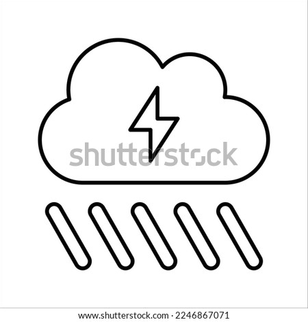 Cloud Showers Heavy Icon in Line Style