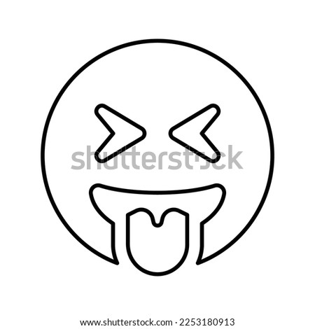 Grin tongue squint Emoji Icon in Line Style