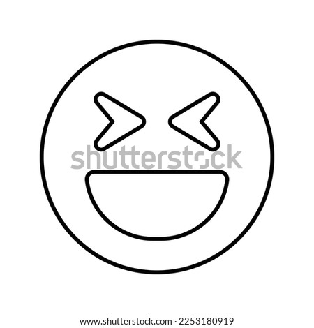 Laugh Squint Emoji Icon in Line Style