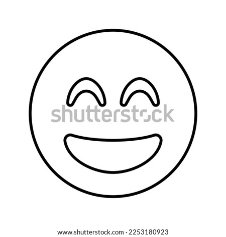 laugh beam Emoji Icon in Line Style