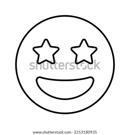 Grin stars Emoji Icon in Line Style