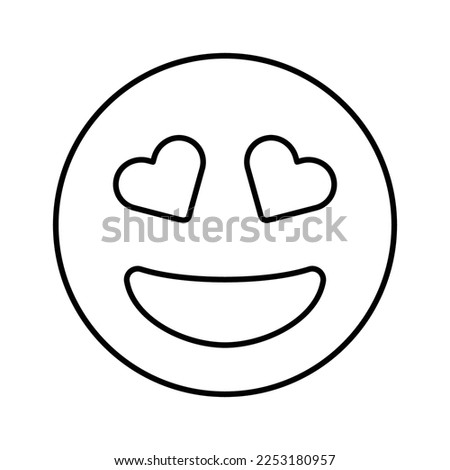 Grin Hearts Emoji Icon in Line Style