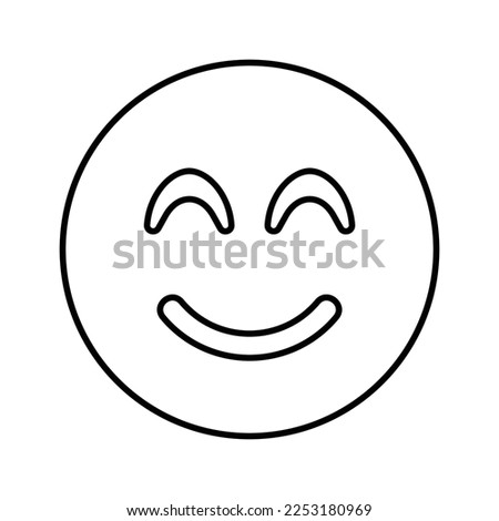 Smile beam Emoji Icon in Line Style