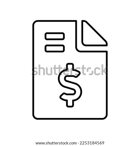file invoice dollar Icon  in Line Style
