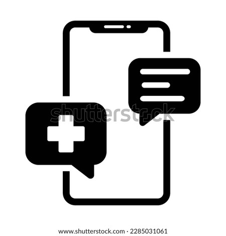Tele Medicine Icon Vector Graphics Illustration