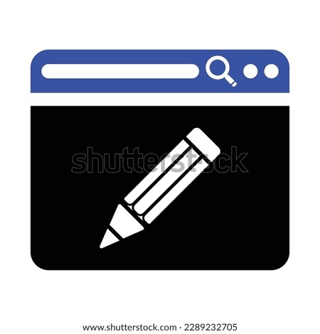 Browser Edit Icon, Vector Graphics