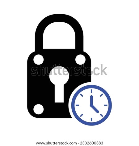 Timer Lock Icon, Vector Graphics