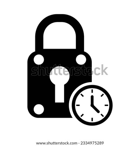 Timer Lock Icon ,Vector Graphics