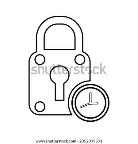 Timer Lock Icon In Outline Style