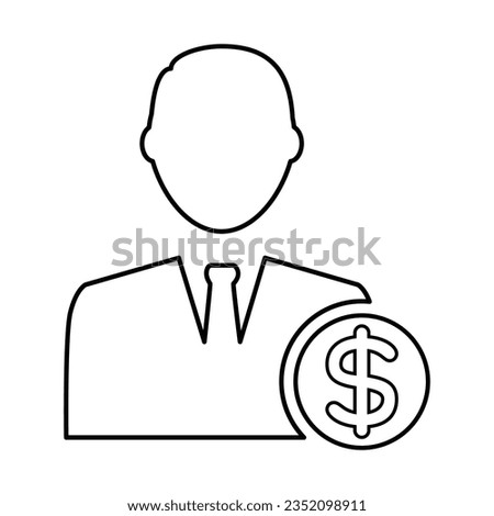 User Dollar Money Icon In Outline Style