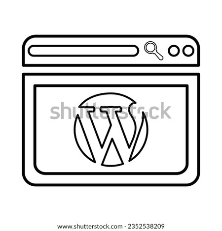 Browser Wordpress Icon In Outline Style