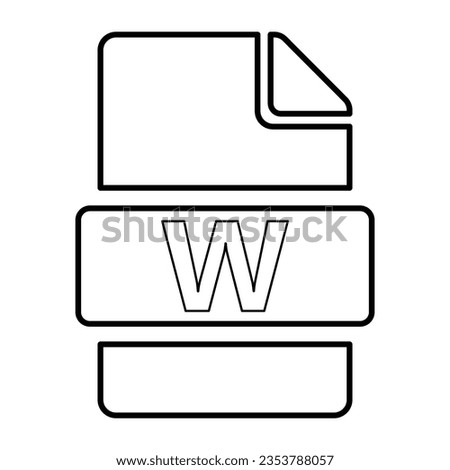 Word File Format Icon in Outline Style
