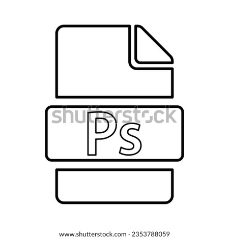 File Ps Format Icon in Outline Style