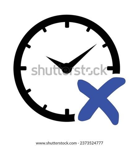 Clock Cancel Icon, Vector Graphics