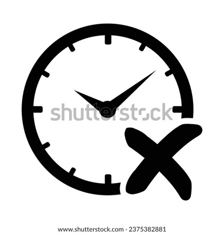 Clock Cancel Icon, Vector Graphics