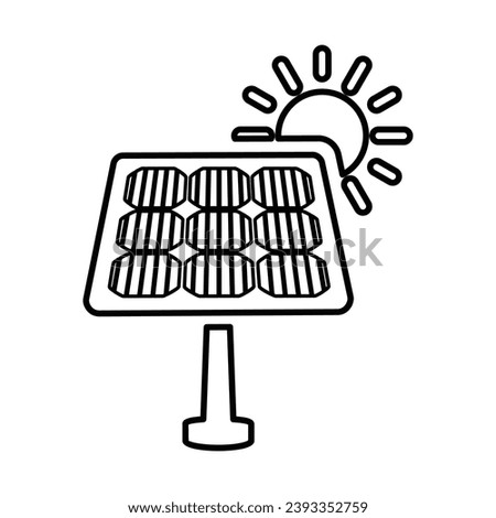 Solar Panel Icon In Outline Style