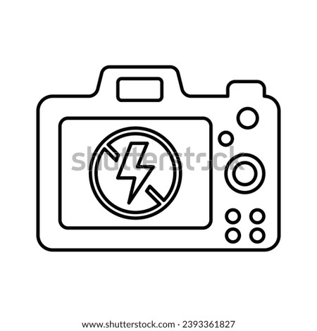 Camera Flash Off Icon In Outline Style