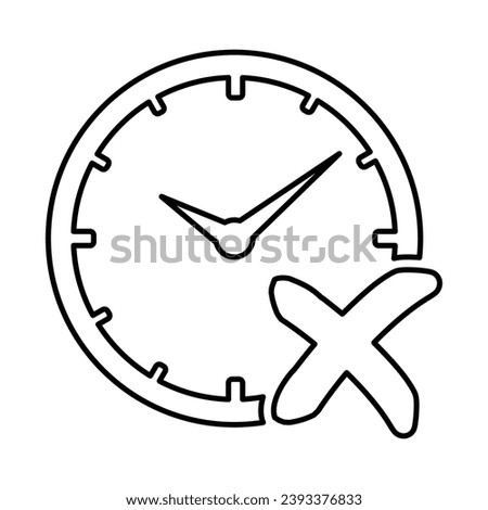 Clock Cancel Icon In Outline Style