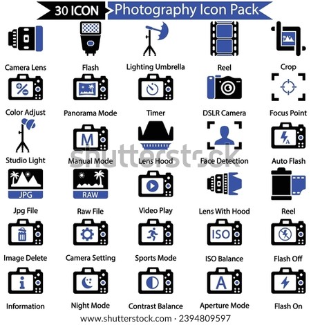 Photography Icon Pack, Vector graphics 