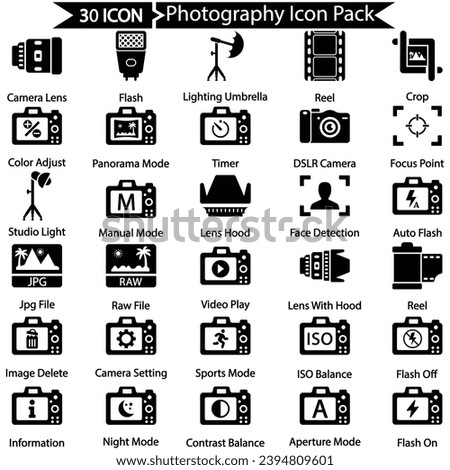 Photography Icon Pack, Vector graphics