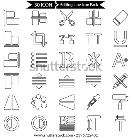 Editing Line Icon Pack, Vector graphics 