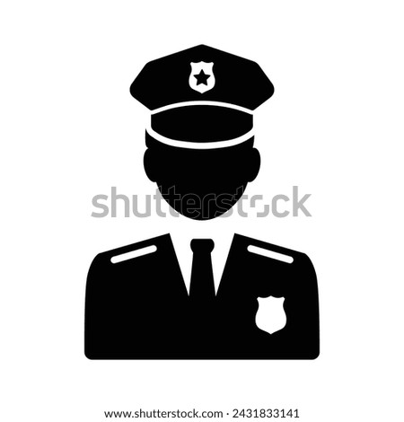 Police Officer Icon, Vector Graphics Illustrations 