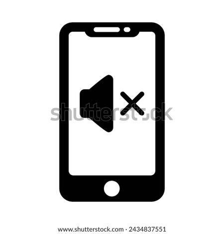 Mobile Mute Icon, Vector Graphics Illustrations 