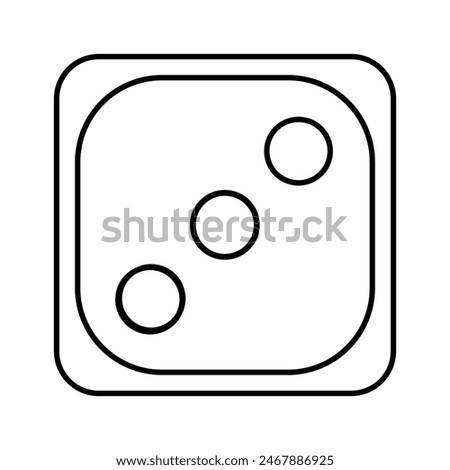 Ludo Dice Three Icon Line Vector graphics