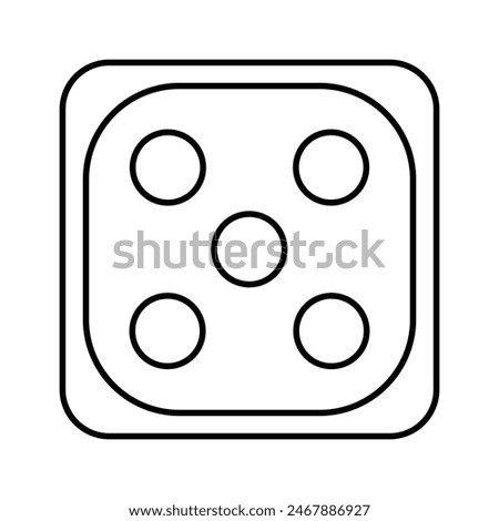 Ludo Dice Five Icon Line Vector graphics