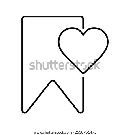 Love Bookmark Icon Line Vector graphics