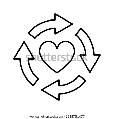 Love reload Icon Line Vector graphics