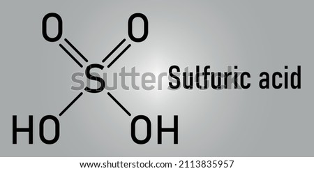 Sulfuric acid strong mineral acid molecule. Skeletal formula. Chemical structure Foto stock © 