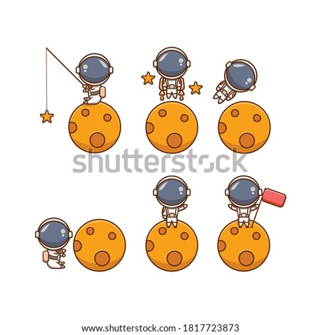 design vector of cute astronaut