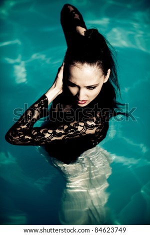 Woman clothes in water